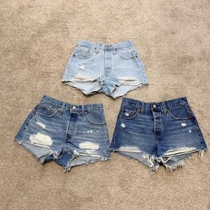 Levi’s 501 denim shorts 3 pairs